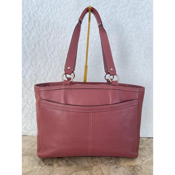Vtg Coach Penelope large mauve pebble leather shoulder bag tote Serial F14684 - Picture 2 of 10